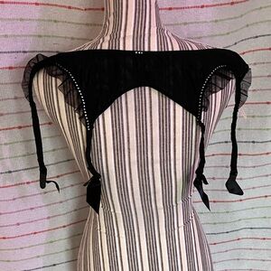 Victoria's Secret Black crystal embellished garter belt